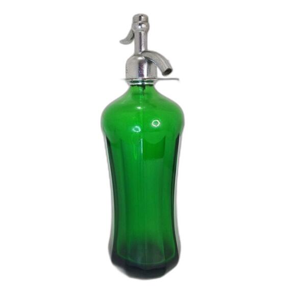 Antique Chrome Green Kauffman Beverage Co Soda Spray Seltzer Siphon Bottle 1900s - Picture 3 of 9